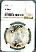 1923 Peace Silver Dollar in NGC MS64
