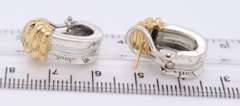 Tiffany & Co 2 Tone Vintage J Hoop Earrings with Omega Back
