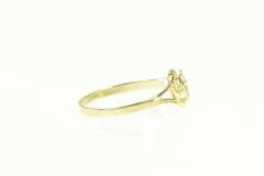 10K Yellow Gold Heart Ridged Pleated Love Symbol Ring