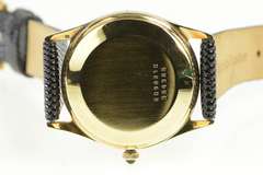 14K Concord Quartz Date Leather Band Vintage Men's Watch