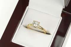 14K Yellow Gold 0.36 Ct VS1 Old European Diamond Engagement Ring