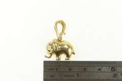 10K Yellow Gold Puffy Elephant Animal Strength Peace Symbol Pendant