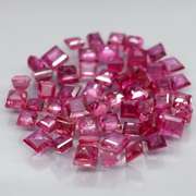 Thai pink! 3.95ct 55 piece princess cut Ruby set