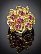 Unique 18K Free-Form Ruby Ring