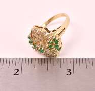 Lovely Emerald and Diamond Ring in Yellow Gold