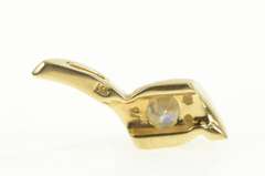 14K Yellow Gold 0.40 Ct Diamond Solitaire Swirl Drop Twist Pendant