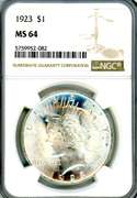 1923 Peace Silver Dollar in NGC MS64