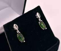 Festive Gemstone Dangle Earrings in Sterling