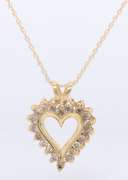 Fancy Yellow Gold Diamond Heart Pendant on Chain