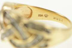 10K Yellow Gold 0.70 Ctw Diamond Braid Plait Statement Band Ring