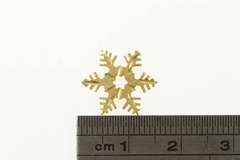 14K Yellow Gold Snow Flake Diamond Cut Winter Season Charm/Pendant