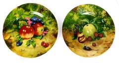 6 Vintage Rochard Limoges Fruit Plates