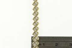 14K Yellow Gold 1.00 Ctw Diamond Zig Zag Vintage Tennis Bracelet