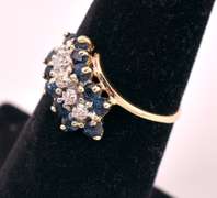 Darling Blue Sapphire and Diamond Ring in 10K Yellow Gold