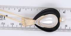 Favorite Pearl Mabe and Black Onyx Pendant Enhancer on Chain