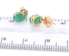 Amazing Yellow Gold approximate 0.50ctw Emerald Stud Earrings