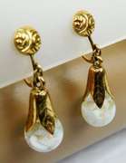 Wonderful Vintage Gold Filled Floating Opal Earrings