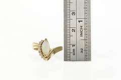 14K Yellow Gold Marquise Opal Diamond Accent Bypass Ring