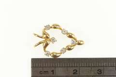 14K Yellow Gold Diamond Ornate Classic Heart Love Symbol Pendant