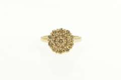 10K Yellow Gold 1.00 Ctw Diamond Round Halo Cluster Vintage Ring