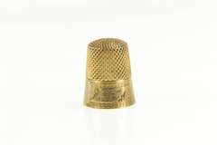 14K Yellow Gold 1917 G S W Monogram Size 7 Sewing Thimble