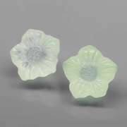 Translucent! 5.66ct yellowish green Prehnite flower carvings
