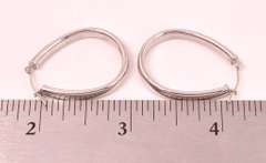 Subtle White Gold Hoop Earrings in 14K Yellow Gold