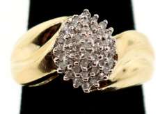 Contemporary 10k Gold Diamond Cluster Ring