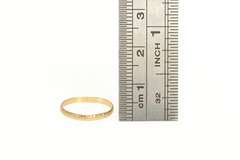 10K Yellow Gold Victorian 1.7mm Blossom Pattern Baby Band Ring