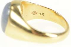 14K Yellow Gold 10.25 Ct Natural Light Blue Star Sapphire Ring