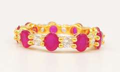 Beautiful Ruby & White Sapphire Eternity Band Ring