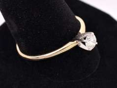 Brilliant Solitaire Leo Diamond Ring in 14K Yellow Gold