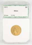 1913 $5 Indian Head Gold Half Eagle