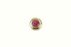 14K Yellow Gold 0.60 Ct Natural Ruby Solitaire Bezel Slide Pendant