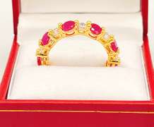 Beautiful Ruby & White Sapphire Eternity Band Ring