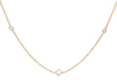 2.15ctw Princess and Round Diamond Station Necklace in 14K
