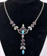 Multi-gem Sterling Necklace