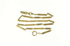 Gold Filled Art Deco Ornate Bar Steampunk Pocket Watch Chain