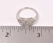 Stunning Double Heart Diamond Ring in White Gold