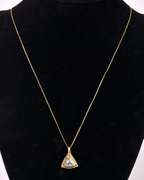 Wonderful Aquamarine Pendant Necklace in 14K yellow Gold