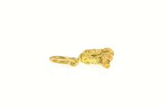 24K Yellow Gold Raw Abstract Textured Nugget Cluster Charm/Pendant