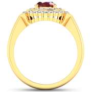 Men's 14 Kt Gold Ct Natural Ruby & Diamond Ring