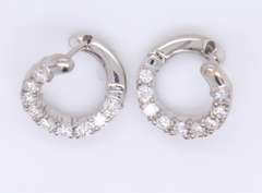 Romantic White Gold Diamond Circle Earrings