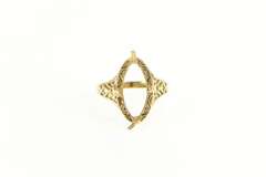 10K Yellow Gold Marquise Ornate Filigree Engagement Setting Ring