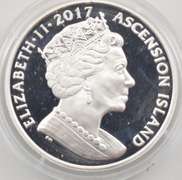 2017 Ascension Islands 1 Crown 33g Silver W/ Mother Of Pearl Box/COA