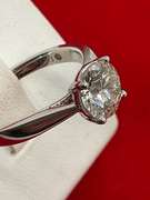CERTIFIED 14K WHITE GOLD DIAMOND SOLITAIRE  RING WITH 1.60 CARAT LAB GROWN DIAMOND