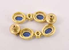 Precious 3.50CTW Kyanite & 1.33CTW Diamond Dangle Earrings in Gold Plated Sterling Silver