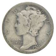 1921 Mercury Silver Dime