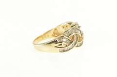 10K Yellow Gold 0.70 Ctw Diamond Braid Plait Statement Band Ring