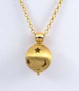 Moon & Stars Globe Pendant on Necklace